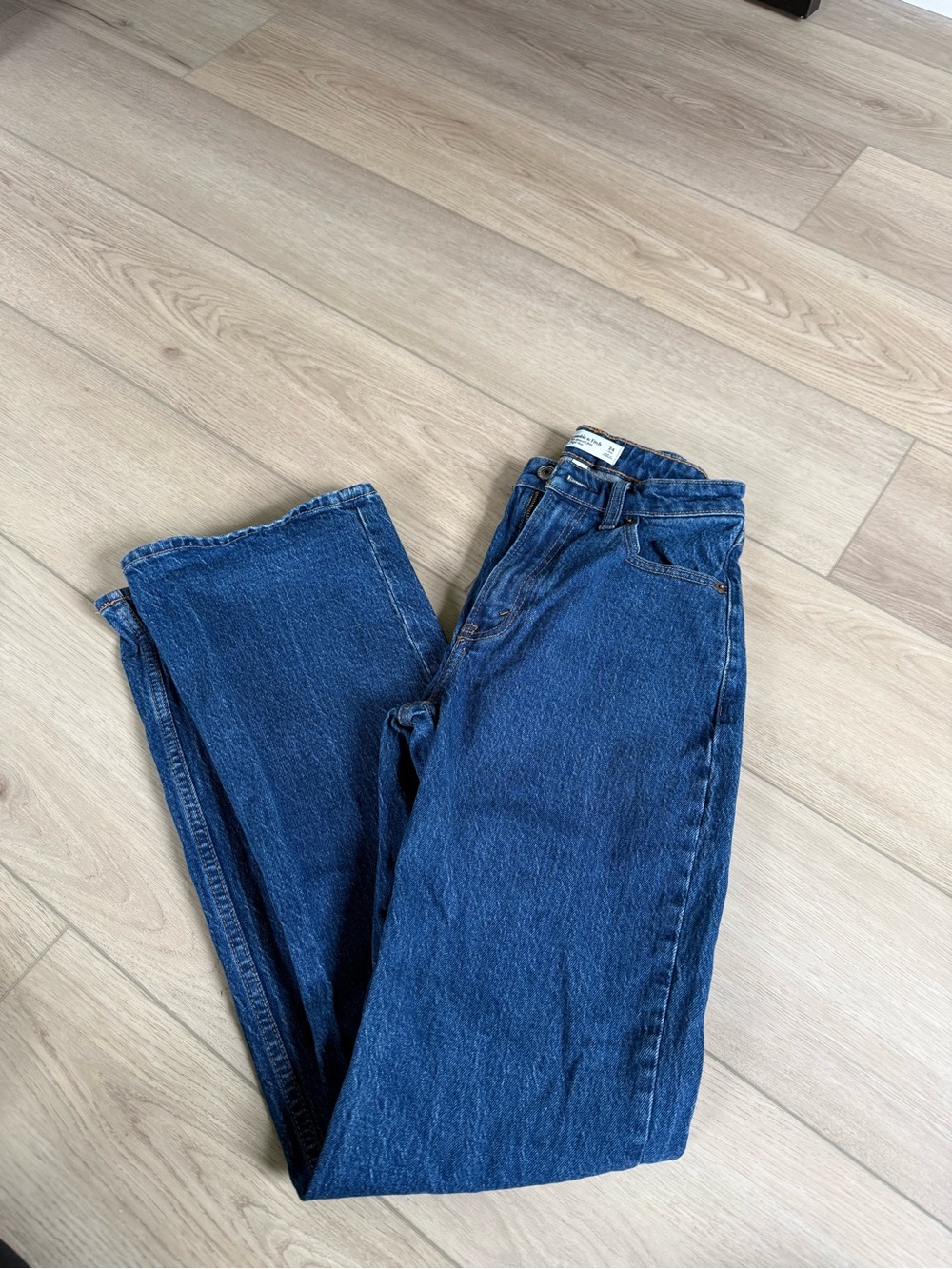 Abercrombie & Fitch Curve Love Dark Blue High-Rise Jeans